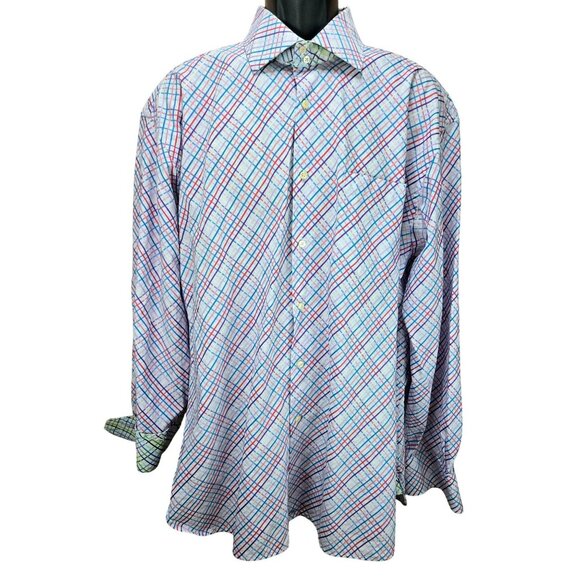 Tommy Hilfiger Mens Long-Sleeve Multicolor Cotton Plaid Button-Up Shirt XL - Picture 1 of 6